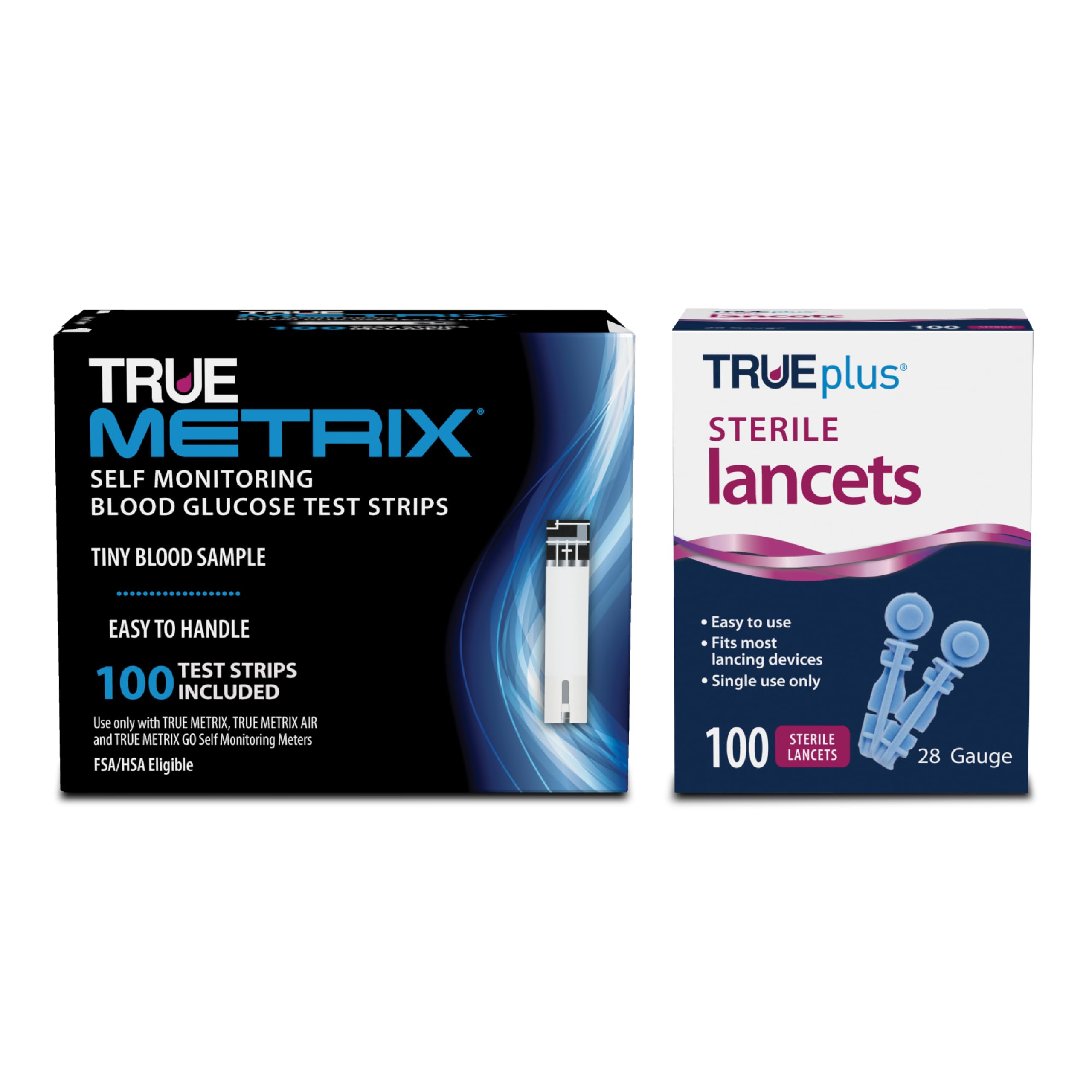 100ct TRUE METRIX® Test Strips + 100ct TRUEplus® 30g Lancets