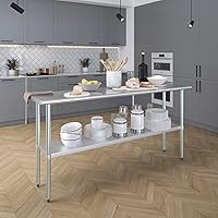 Vista 228 de Mesa de trabajo de acero inoxidable, mesa de metal