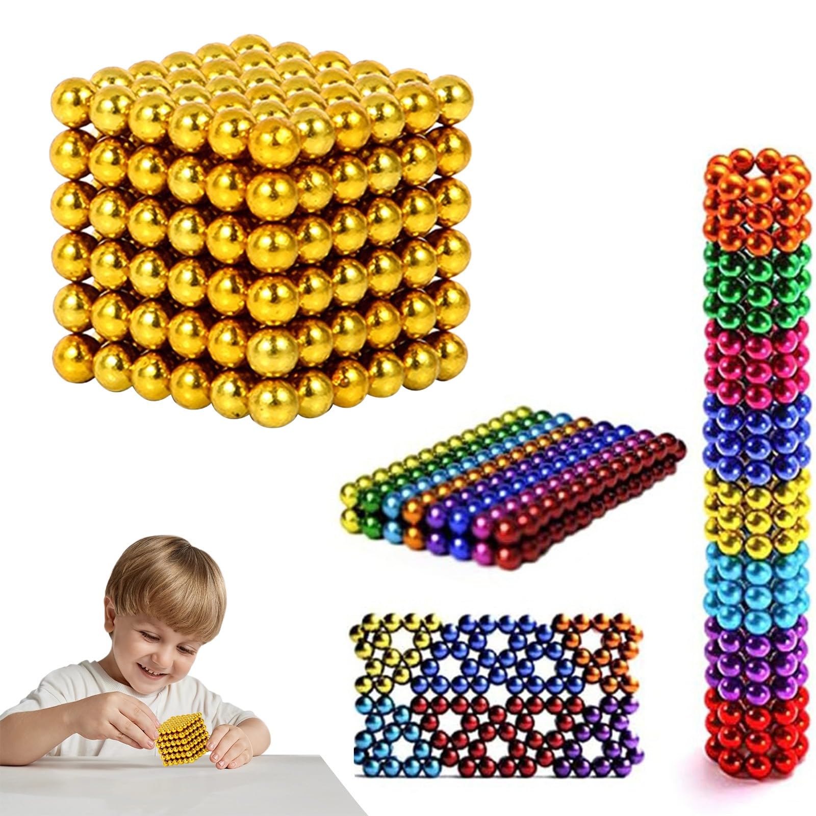 HMifjUM Magnetic Balls Fidget Toys for Adults & Teens - Textured Silicone Stress Relief Toy for for Fingers Hands, Silicone Textures Gadgets Office Desk Toy,Travel Toy (Yellow,216 PCS)