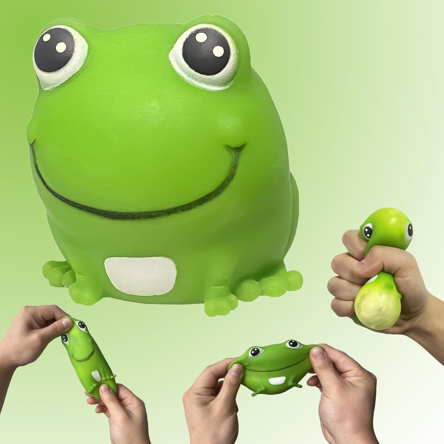 Frog Stress Balls Squeeze Toy for Anxiety Relief, Frog Squishy Sensory Toys for Adults and Kids, Stretch and Squeeze Cute Animal Stress Balls, Dough Ball Frog Toys for Party Favors - Image 3