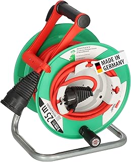 Brennenstuhl Garant G IP44 Gartenkabeltrommel (Kabeltrommel für Rasenmäher mit 23+2m Kabel in rot, Spezialkunststoff, kurzfristiger Einsatz im Außenbereich, Made in Germany)