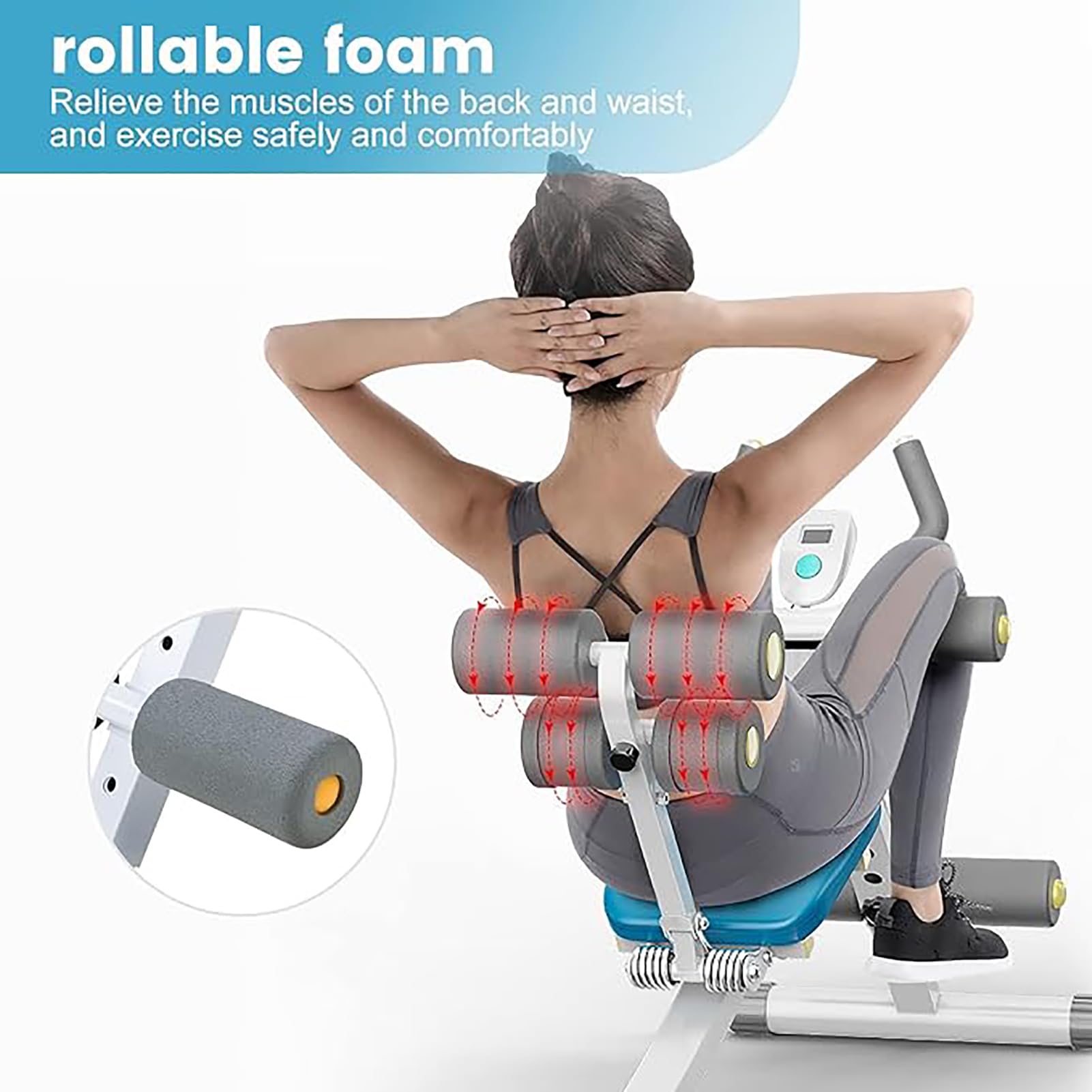 Macchina per allenamento addominale con altezze regolabili, macchina pieghevole per esercizi addominali e core, attrezzatura per allenamento addominale per palestra domestica, personal trainer, blu