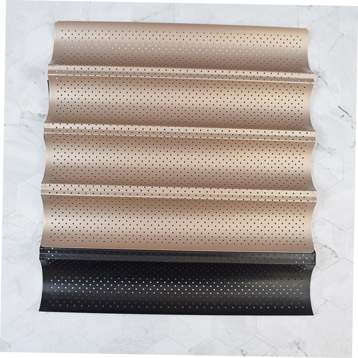 Amosfun Molde para Hornear Baguettes Larga Parrilla Antiadherente Resistente al Calor Bandeja para Pan para Cocina Casera