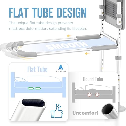 Miniatura 4 de Agrish Rieles de cama para adultos mayores, barandillas de cama para personas mayores con luces de movimiento y bolsa de almacenamiento, riel de