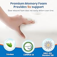 Vista 6 de Almohada cervical de cuello TranquilMoments para dormir, almohada de espuma viscoelástica para dormir de lado, almohadas ergonómicas para alivio