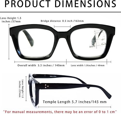 Miniatura 4 de HIYANJN Paquete de 3 lentes de lectura multifocales progresivos para mujeres y hombres, estilo Oprah, bloqueo de luz azul, lectores Hinger de