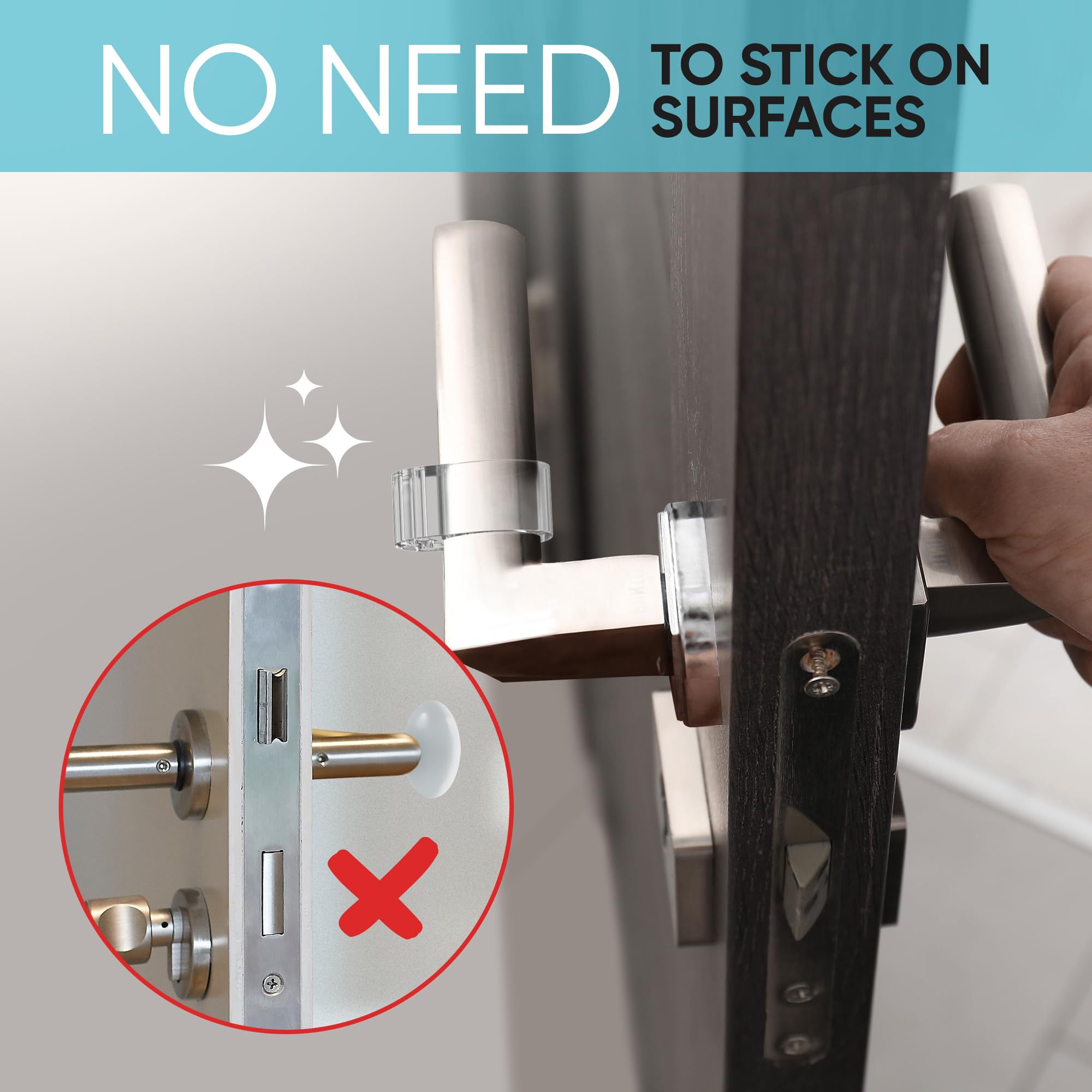 Strongest Home Türstopper-Wandschutz - 10er Set, Klar, Kleberfrei, Unsichtbarer Schutz