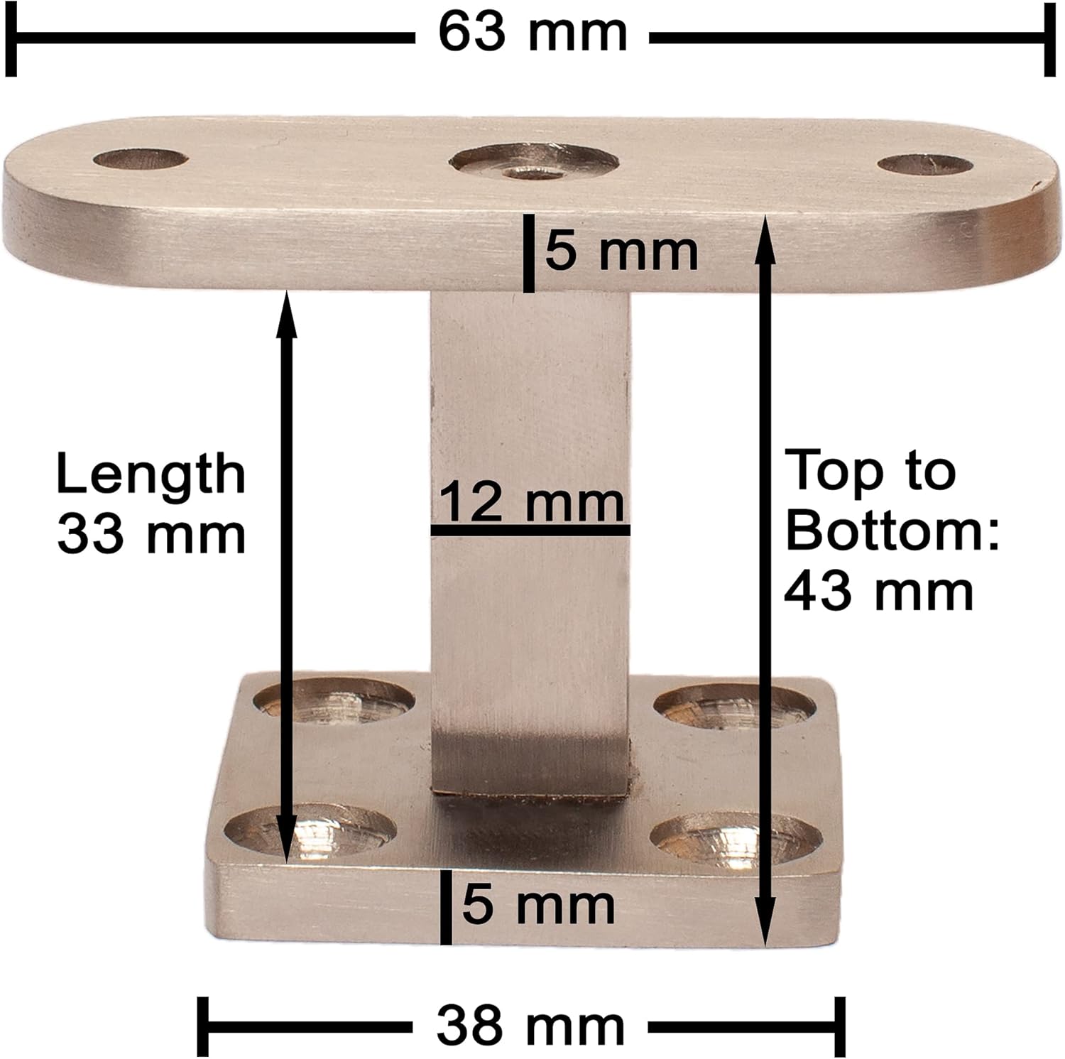 Stainless Steel Handrail Bracket - Straight - - 