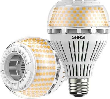 SANSI Bombillas LED E27 27W 3000K Luz Cálida, Luces LED Bajo Consumo 250W Bombilla Incandescente Equivalente, 4000LM Bombillas LED Potentes paras LED Habitacion - Paquete de 2