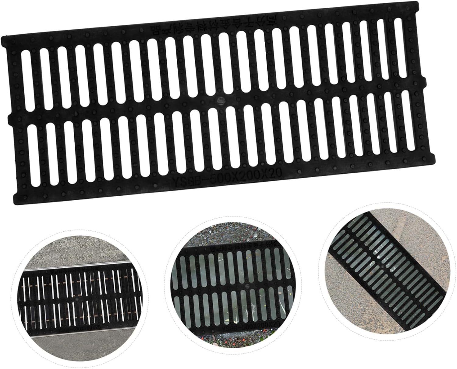 Outdoor Plastic Trench Grate Drainage Cover Replaceable Sewer Accessory for Easy Maintenance for Restaurants City Use