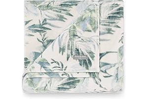 Tommy Bahama Plush Fleece Tropical Wallpaper Leaves Throw Blanket