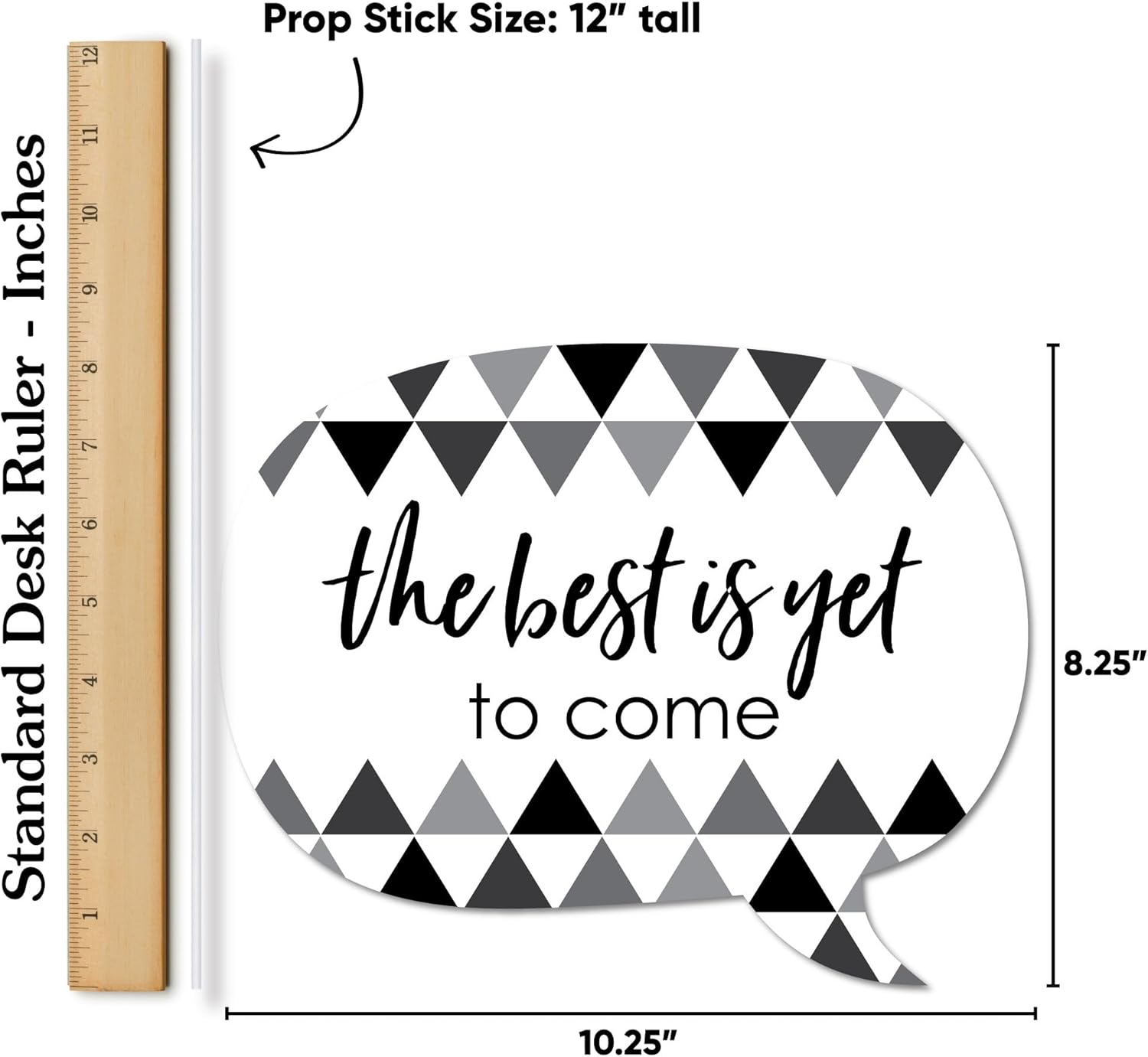 Big Dot of Happiness Black and White Graduation Props for Photoshoot 2026, 20-Count Set of High School Senior Photo Booth Props for Pictures and Graduation Party Decorations