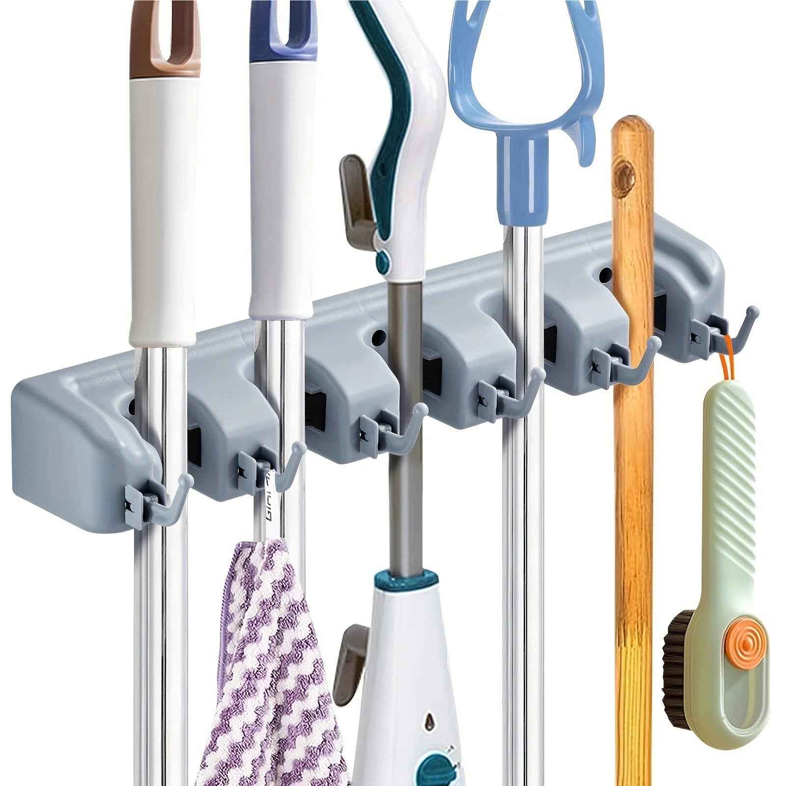 Porta Scope Parete 1pc Magic Mop Rack Clip Gancio Portaoggetti da bagno Ganci multipli Multifunzionali per cucina