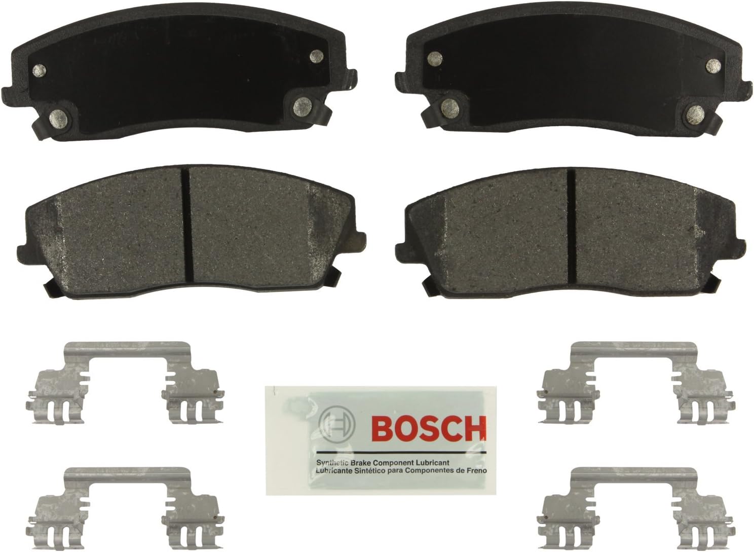 BOSCH BE1056H Blue Ceramic Disc Brake Pad Set With Hardware - Compatible With Select Chrysler 300; Dodge Challenger, Charger, Magnum; FRONT