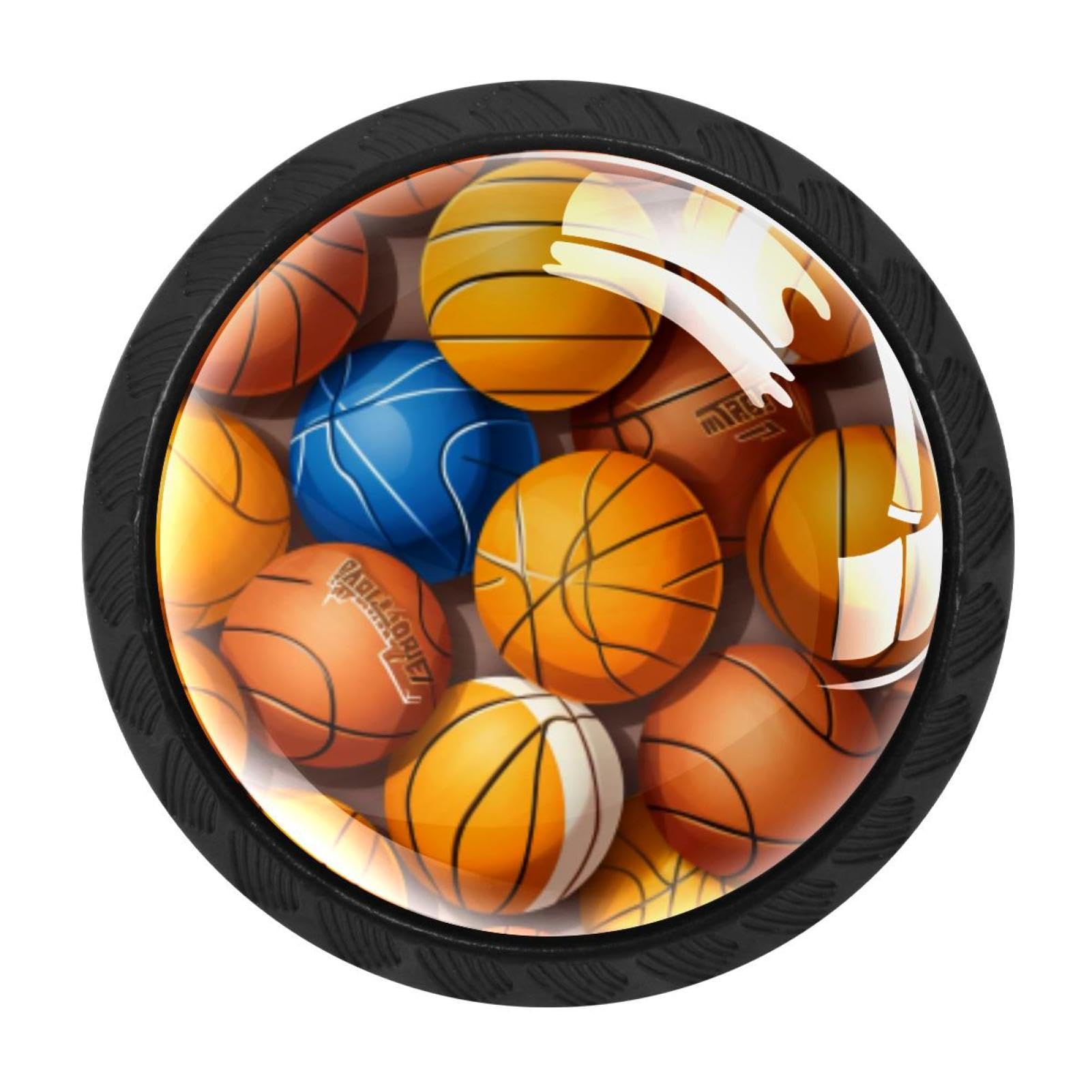 Chenzzzz Multicolored 05 Basketball Drawer Knobs Pull Handle Crystal Glass Circle Shape Cabinet Drawer Pulls Cupboard Knobs With Screws For Kitchen Cupboard Dresser Wardrobe Etc