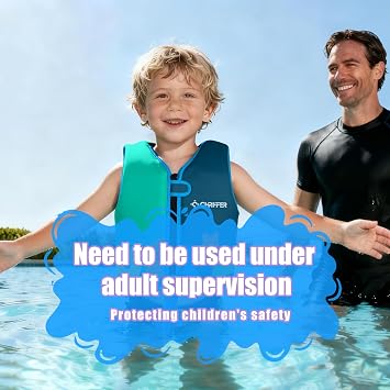 Chriffer Toddler Swim Vest Pool Floaties Jacket for 2-6 Years Old Boys and Girls, Kids Swimming Vests for 33-41lbs/41-66lbs Babies on Beach, Boating