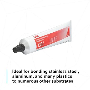 3M Neoprene High Performance Contact Adhesive 1357, Gray-Green, 5 Ounce Tube