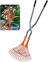 Pathneer Leaf Grabber for Yard Work - 39.8" Long Steel Handle, 17.5" Wide Claw Picker Upper, No-Bend Tool for Leaves, Twigs, Lawn Debris