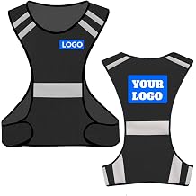 Custom Safety Vest, Adjustable Reflective Vest Hi Vis Straps with Logo Construction Security Vest Unisex for Running Cycling