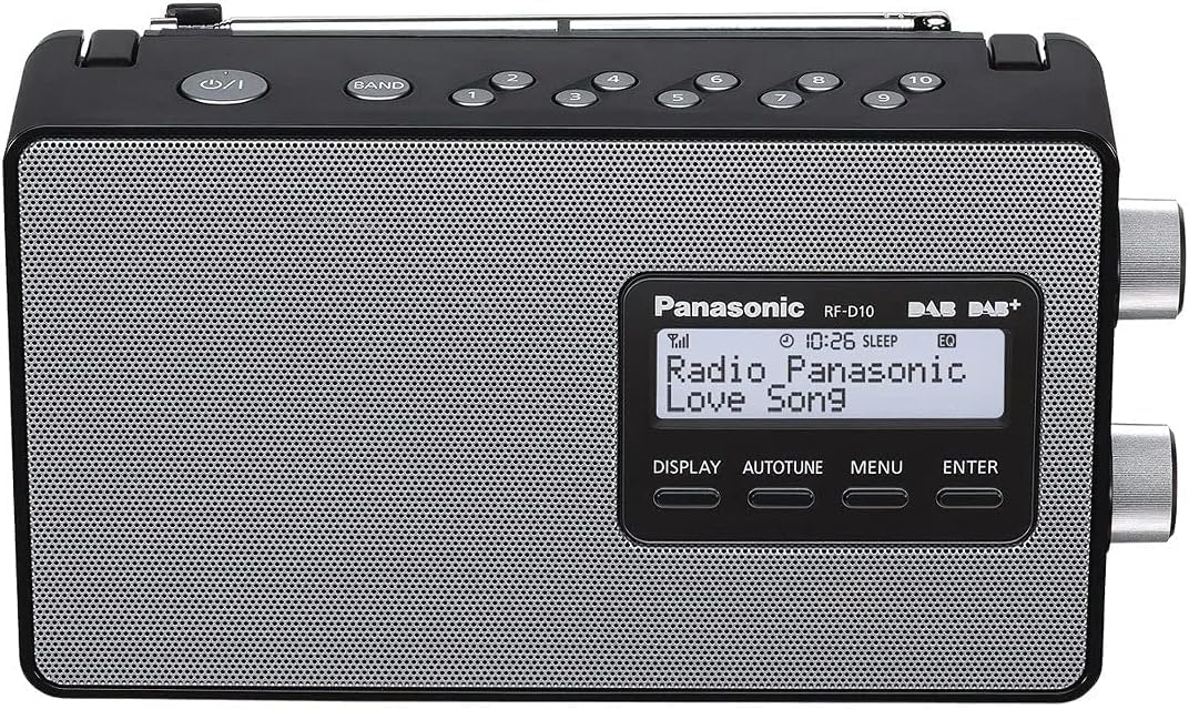 RF-D10EB-K Portable DAB+ /DAB/FM Radio - AC/DC with 10Cm Speaker For Clear Sound., Black