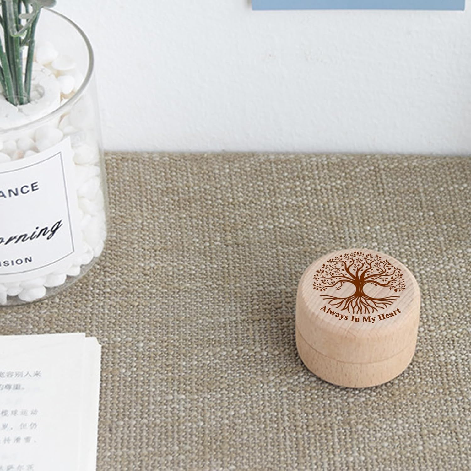 Small Wood Urn for Human Ashes, Tree of Life Wooden Box Urns for Ashes - Biodegradable Cremation Urns for Human Ashes or Pet Ashes, Pet Hair Keepsake Box - Image 7