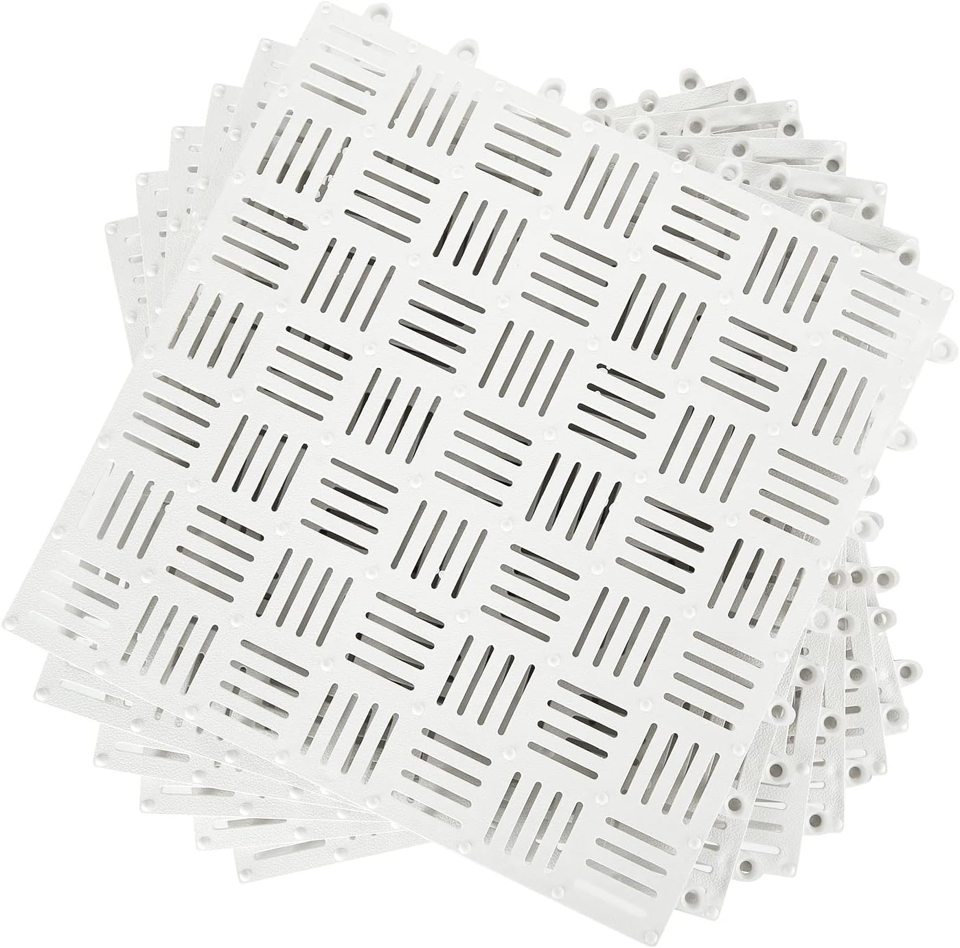 12Pack 12" x 12" Interlocking Rubber Floor Tiles PVC Drainage Mat Pool Mats for