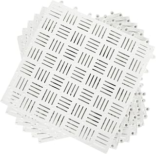 12Pack 12" x 12" Interlocking Rubber Floor Tiles PVC Drainage Mat Pool Mats for Floor, Modular Interlocking Cushion Mat Shower Mat Non Slip for Bath, Deck, Drain, Pool, Patio, Balcony, Kennel, White