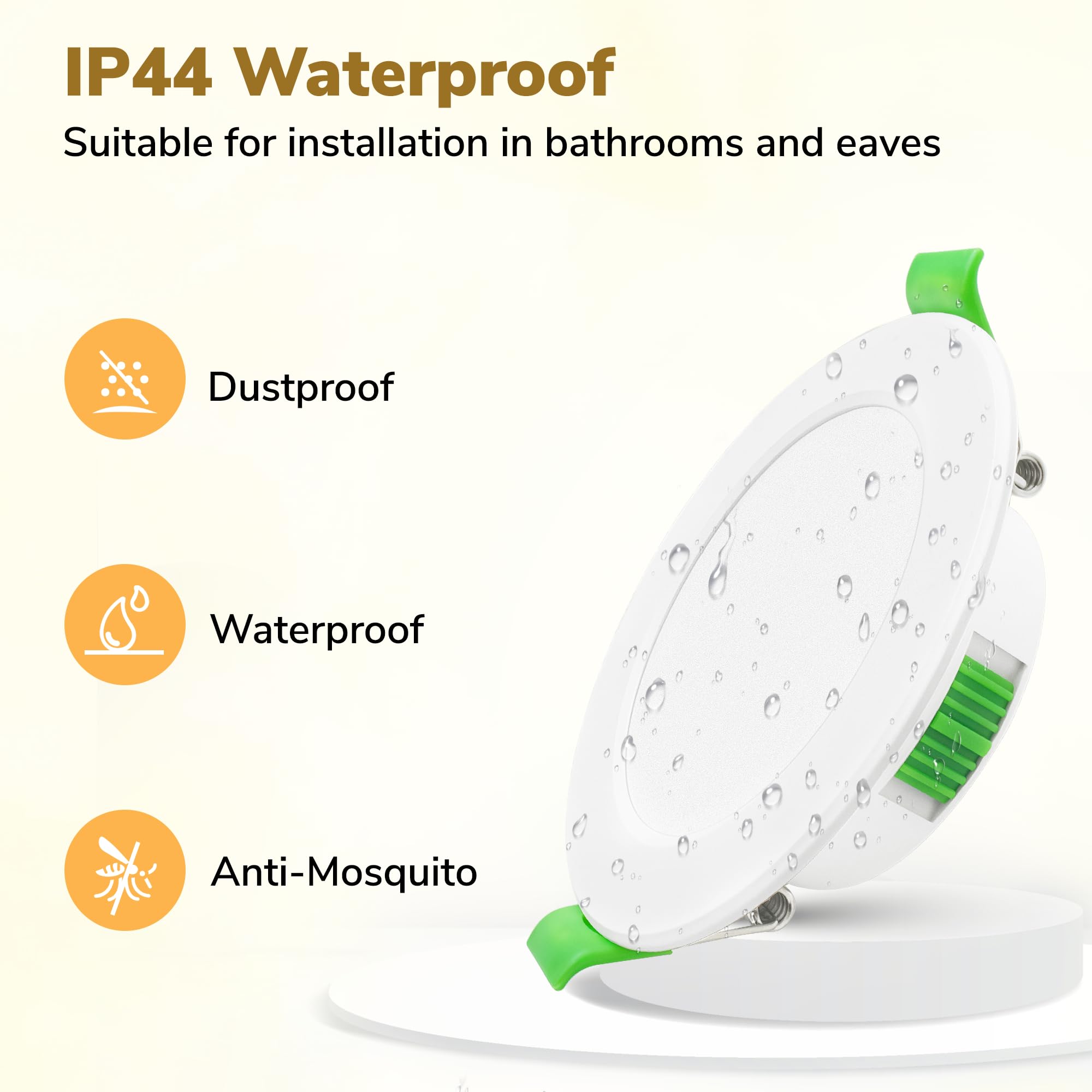 LED Einbaustrahler 230V 10er Set, 6W LED Einbauleuchten 3CCT 2700K/4000K/6000K, 55–68mm Lochmaß, Ultraflach 25mm IP44 Deckenspots, LED Spots als Einbauspots für Bad Küche Wohnzimmer, Weiß