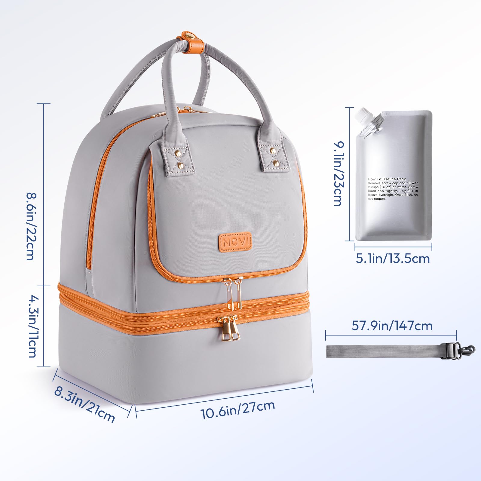 NCVI Bolsa para extractor de leche materna con bolsa de hielo, bolsa extraíble de doble capa para Medela & Spectra S1/S2, bolsa térmica de leche materna aislada para madres trabajadoras, viajes