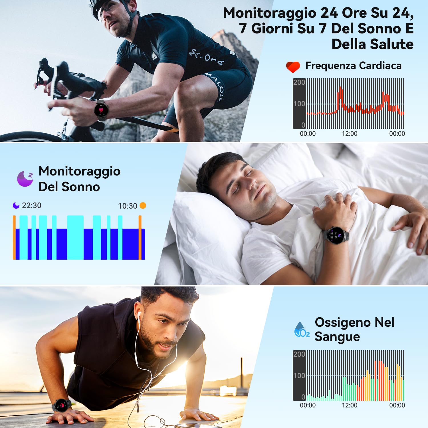 Smartwatch Uomo Donna Orologio Fitness: Effettua o Risposta Chiamate 1.43" Orologio Smartwatch Contapassi Cardiofrequenzimetro Sonno 120+ Modalità Sportivo Fitness Tracker IP68 Smart Watch Android iOS