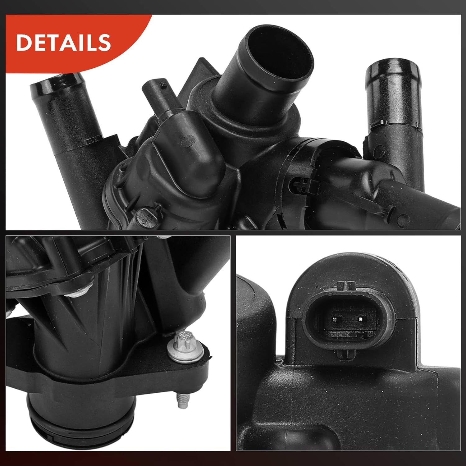 A-Premium Coolant Thermostat Housing Assembly Compatible with Mercedes-Benz CLA250, CLA250 CLA45 AMG 2014-2017, GLA250, GLA250 GLA45 AMG 2015-2017, 2.0L, Replace for# A2702000415