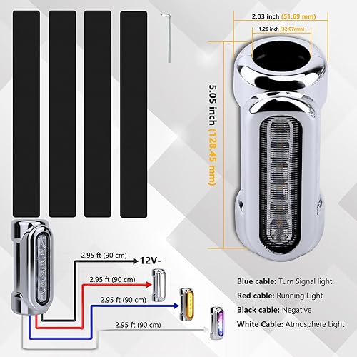Miniatura 6 de Luces de barra de carretera de la motocicleta, luces de conducción switchback, luz de señal de giro, DRL, LED, blanco ámbar para barras de choque,