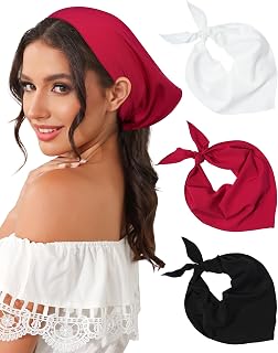 Triangle Head Scarf Hair Bandanas for Women Bandana Headband Scarf Tie-Back Head Coverings Headscarf for Girls