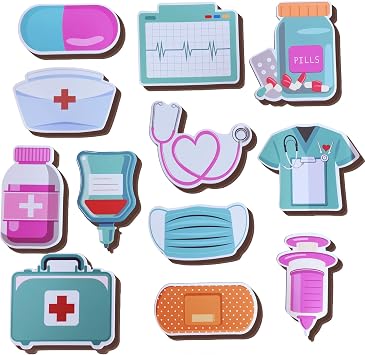 Doctor Nurse Theme Mini Cute self-Adhesive Notes, Mini Funny Nurse Sticky Notes, Nursing Student Notes, Hospital School Nurse Office Supplies, Nurses Week Gifts, 20 * 12