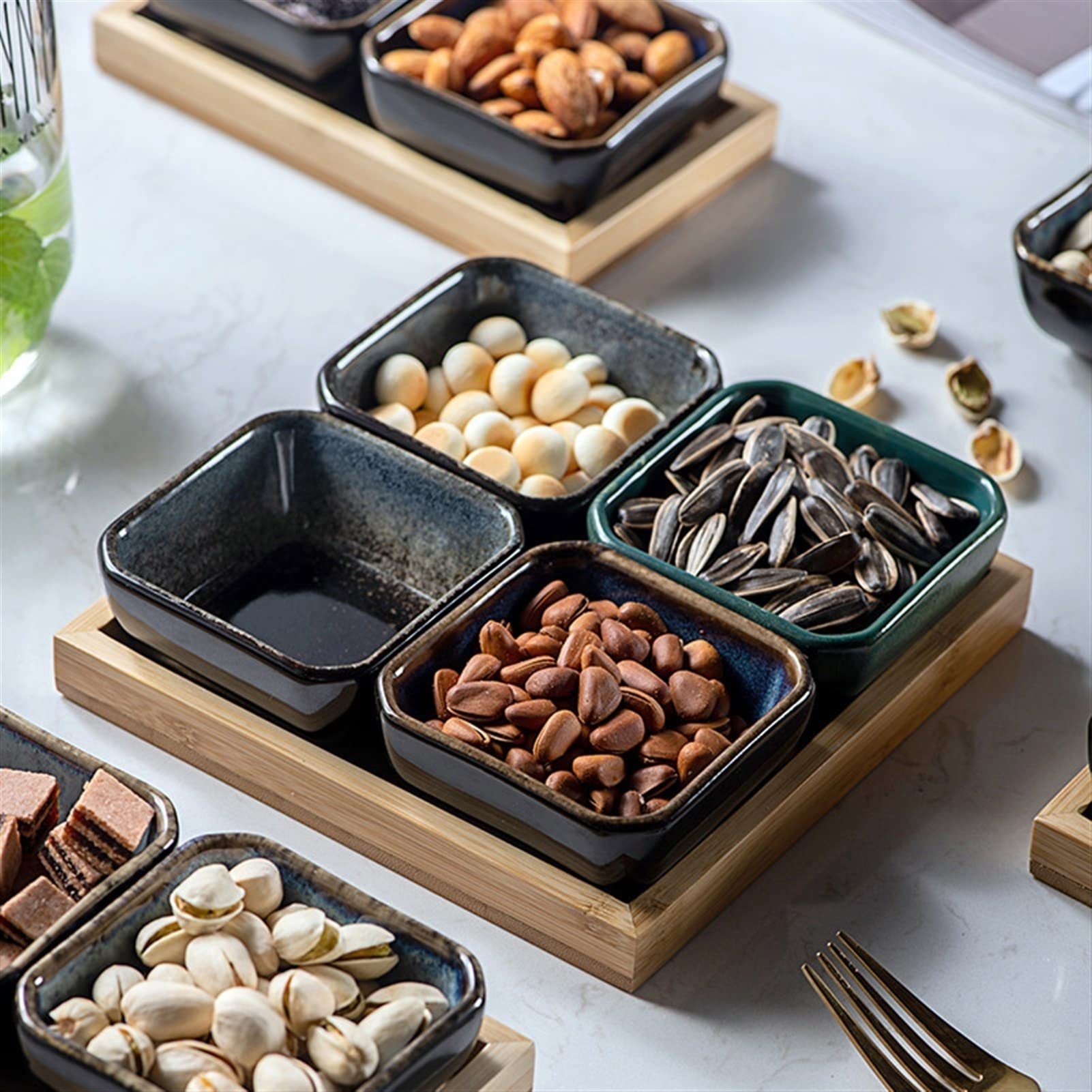 Naczynie na przekąski Talerz na przekąski na owoce Ceramiczny sosjerka Przystawka restauracyjna Spodek do maczania Talerz na suszone owoce Podzielony talerz na przekąski do domu, biura