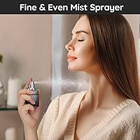 Vista 2 de Segbeauty Botella de spray de niebla fina de 1.0 fl oz con kit de recarga de perfume, botella atomizadora de perfume recargable negra de 1 oz