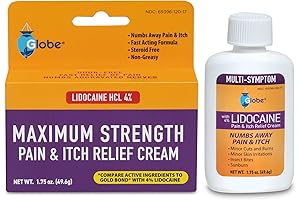 Globe Lidocaine 4% Multi-Symptom Relief Cream: Powerful Itch and Pain Relief