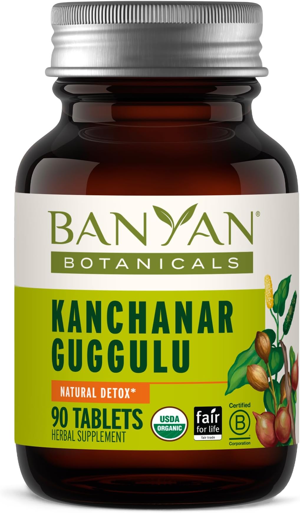 Banyan Botanicals Kanchanar Guggulu Tablets โ Organic Lymph Supplement with Guggulu Resin โ Promotes the Healthy Elimination of Natural Toxins* โ 90 Tablets โ Non-GMO Sustainably Sourced Vegan