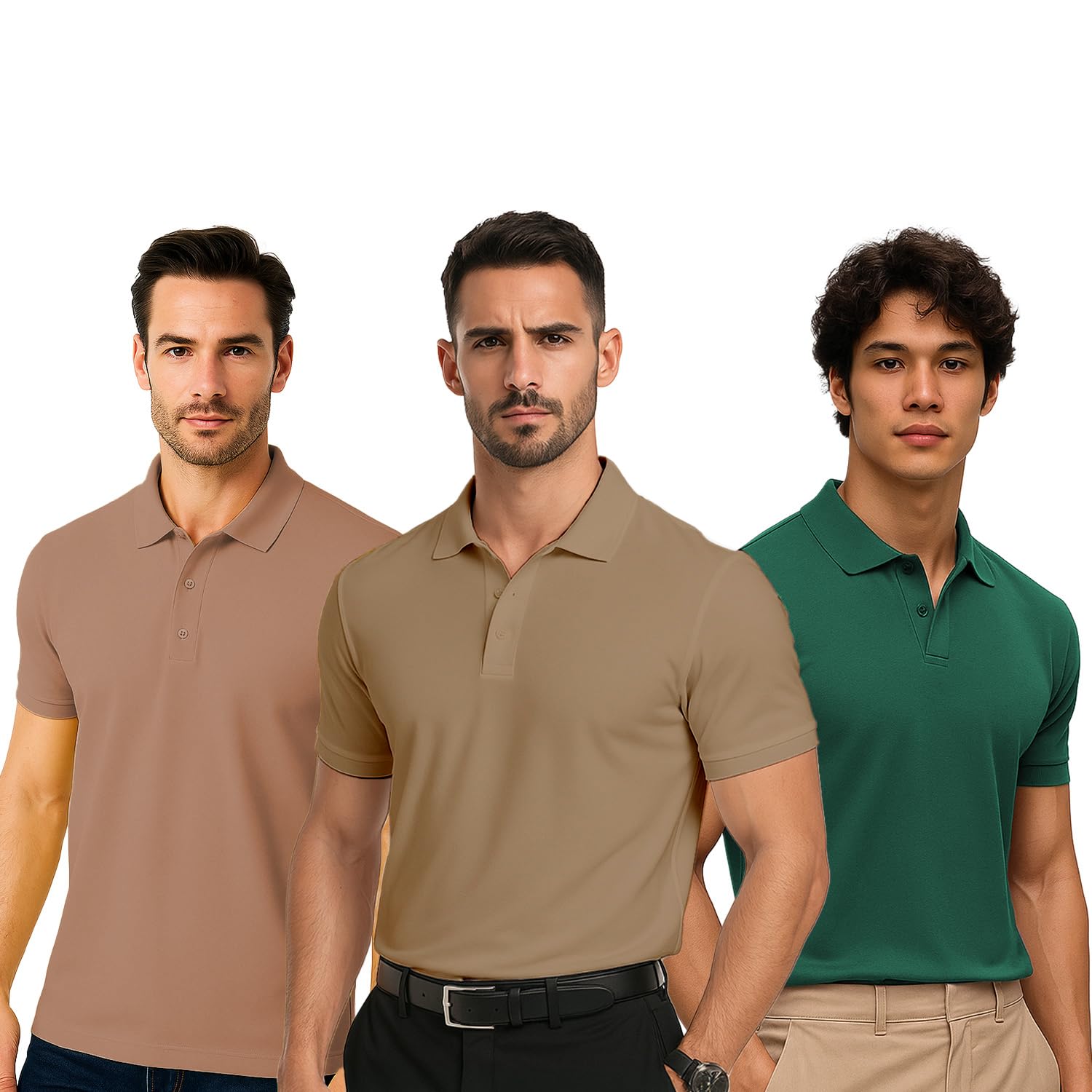 nobero Men's Solid Regular Fit Polo Shirt-picture-36