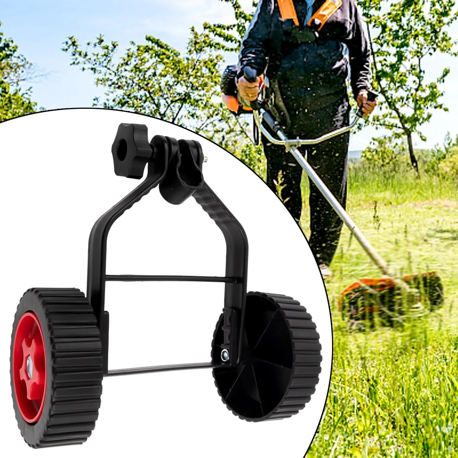 Juego de ruedas soporte for cortacésped plástico | Cortacésped Cortacésped Herramienta de jardín: Juego de ruedas de soporte ajustable universal extraíble