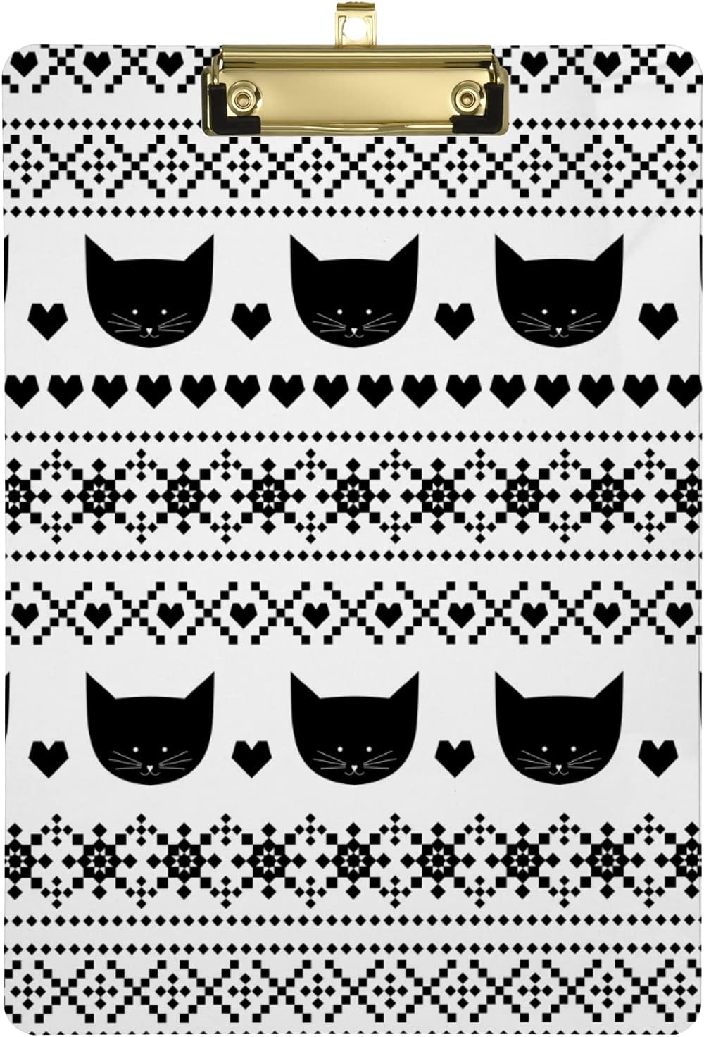 女性に人気 Gorira クリップボード ホルダー 黒猫 ハート 复古 アクリル板 文房具 メモはさみ
