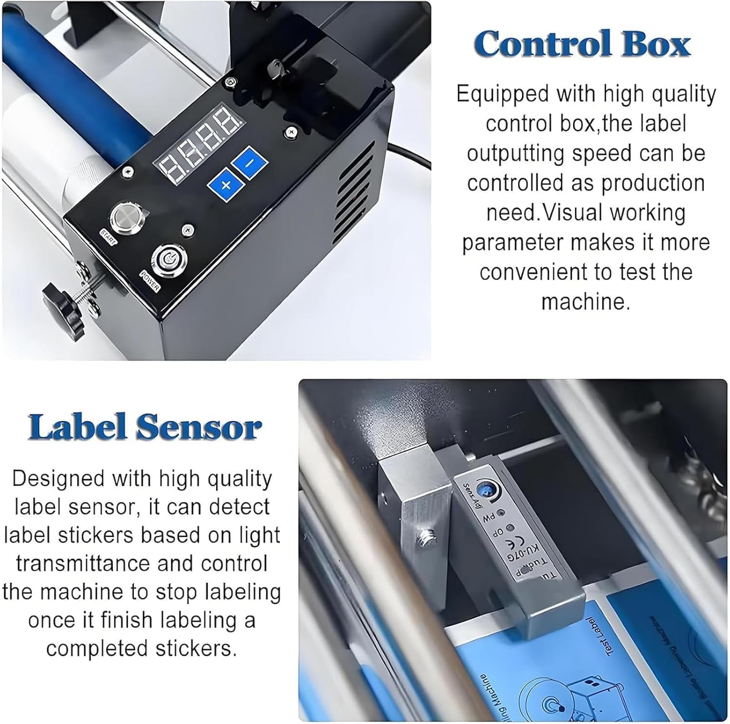 Semi-Automatic Plane Labeling Machine, Round Commercial Bottle Label Applicator & Sticker Dispenser Machine
