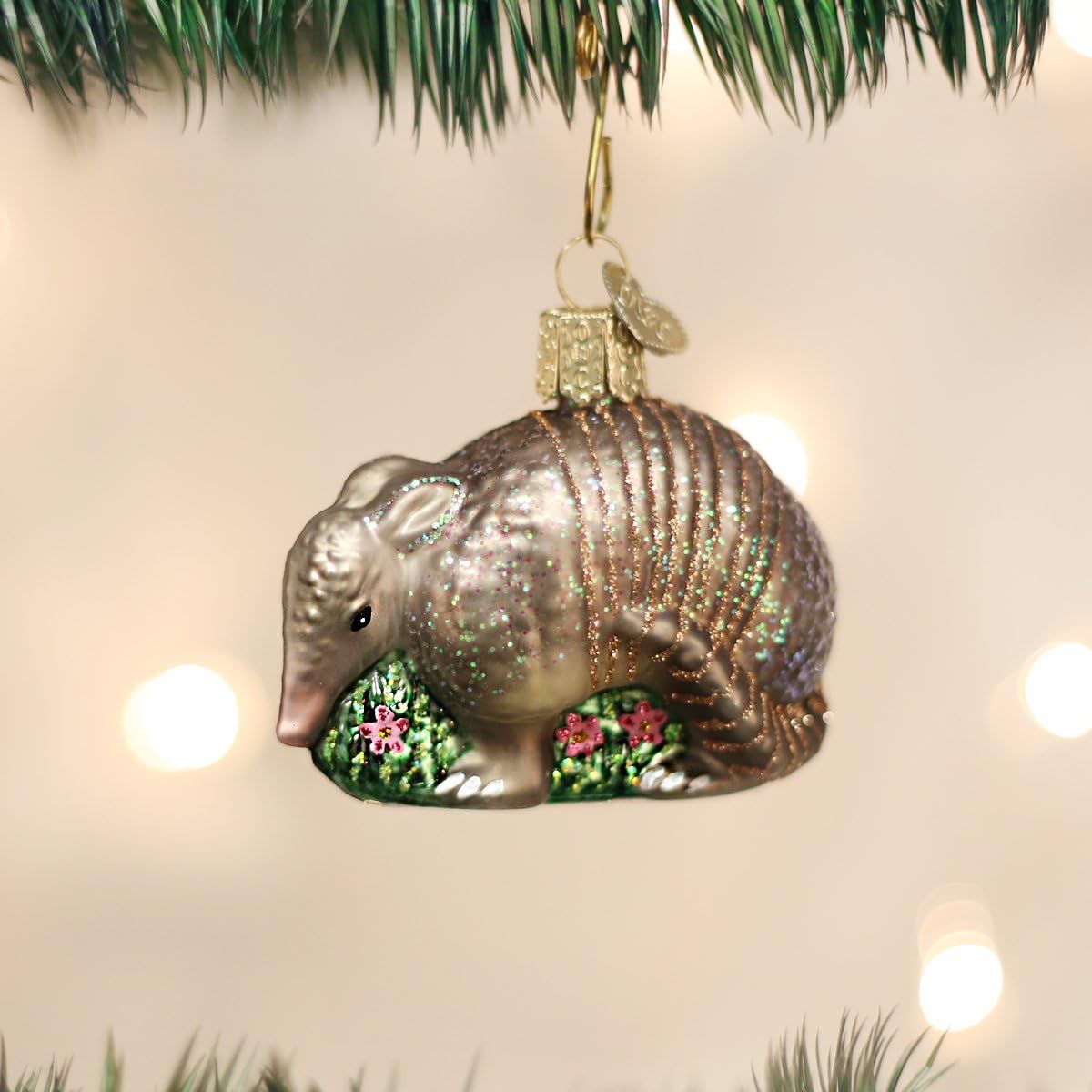 Old World Christmas Armadillo Glass Blown Ornament for Christmas Tree, Handcrafted Holiday Decoration, Wildlife Animal Collection - Image 2