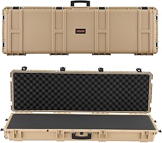 VEVOR Rifle Case, Rifle Hard Case with 4 Layers Fully-protective Foams, Lockable Hard Gun Case with Wheels, IP67 Waterproof & Crushproof, for Rifles or Shotguns