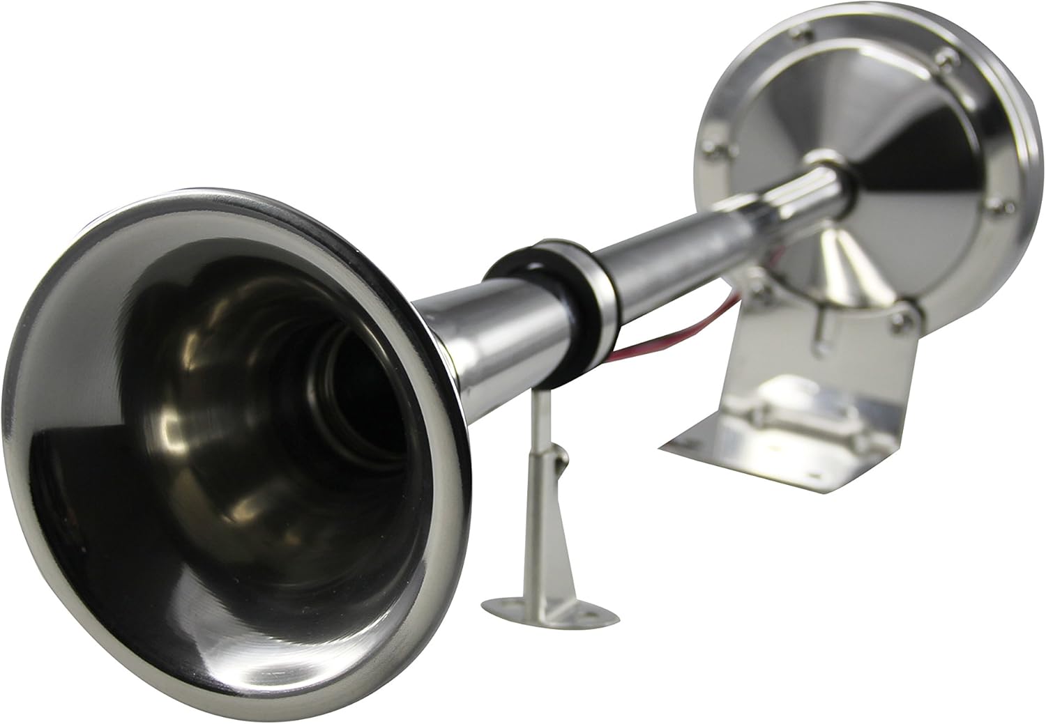 PactradeMarine Boat Auto Stainless Steel Single Trumpet Horn Complete Set 12V