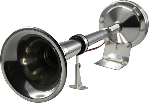 Miniatura 2 de PactradeMarine Boat Auto - Juego completo de cuerno de trompeta individual de acero inoxidable, 12 V