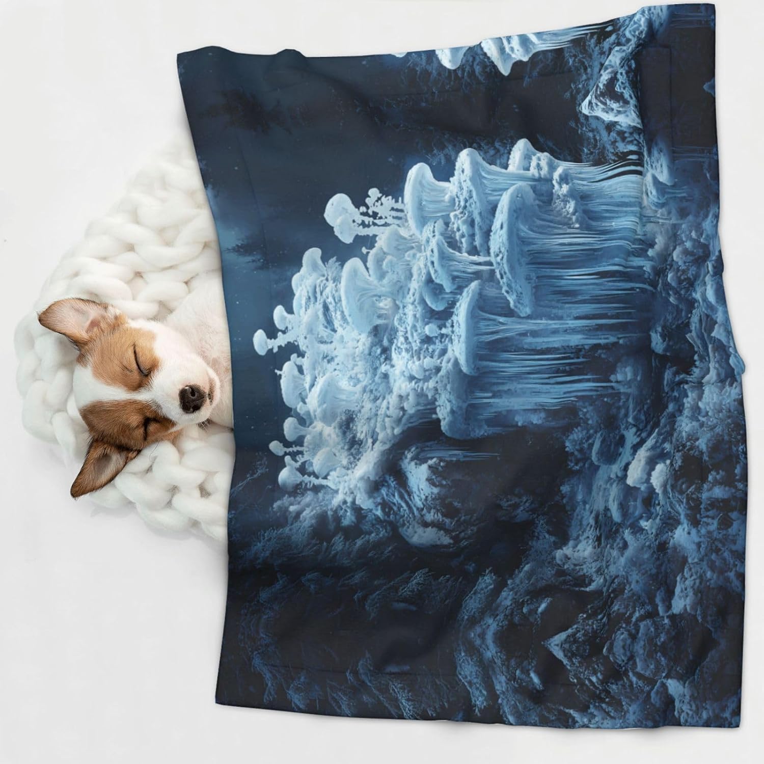 Frozen Forest Medium Printed pet Blanket - Suitable for pet kennels/Dog beds/cat Baskets