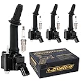 Set of 4 Ignition Coil Pack and Spark Plugs fits for 2016 2017 2018 2019 Chevy Cruze Equinox Malibu Volt GMC Buick Encore Terrain 1.4 1.5 L4 Coils Spark Plugs Replaces UF802 91970
