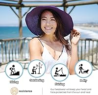 Vista 44 de Simplicity - Sombrero con protección solar UV UPF 50 para mujer, convertible en visera para playa