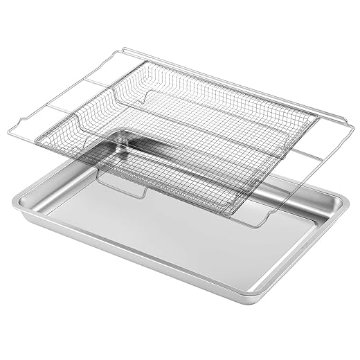 304 Stainless Steel FRIGPEREAFT Air Fryer Tray Replacement Parts for Frigidaire Gallery 30 Inch Electric Wall Oven Rack 25'' x 16.25'' Ready Cook Gas Range Air Fryer Basket FCFI3083AS Air Fry Rack